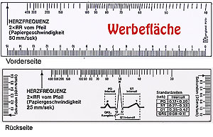 EKG-Lineal aus weißem Kunststoff