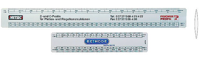 Reduktionslineal oval