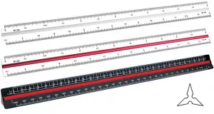 Dreikantlineal mit farbiger Hohlkehle