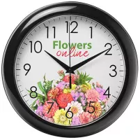 Runde Wanduhr mit Werbedruck
