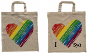 Baumwolltasche Regenbogenherz