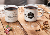 Kaffeebecher VINTAGE weiß oder rot
