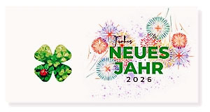 Neujahrsgrußkarten mit Samentütchen Klee Neujahrsgrußkarten mit Samentütchen Klee