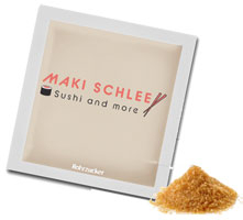 Zucker Sachets mit braunem Rohrzucker