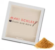 Zucker Sachets mit braunem Rohrzucker