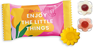 HARIBO Blumen mit Logo bedrucken HARIBO Blumen mit Logo bedrucken