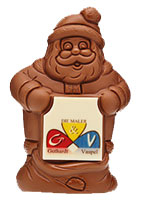 Schoko Weihnachtsmann mit Schokoschild