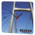 Quadratische Wanduhr mit Firmenlogo